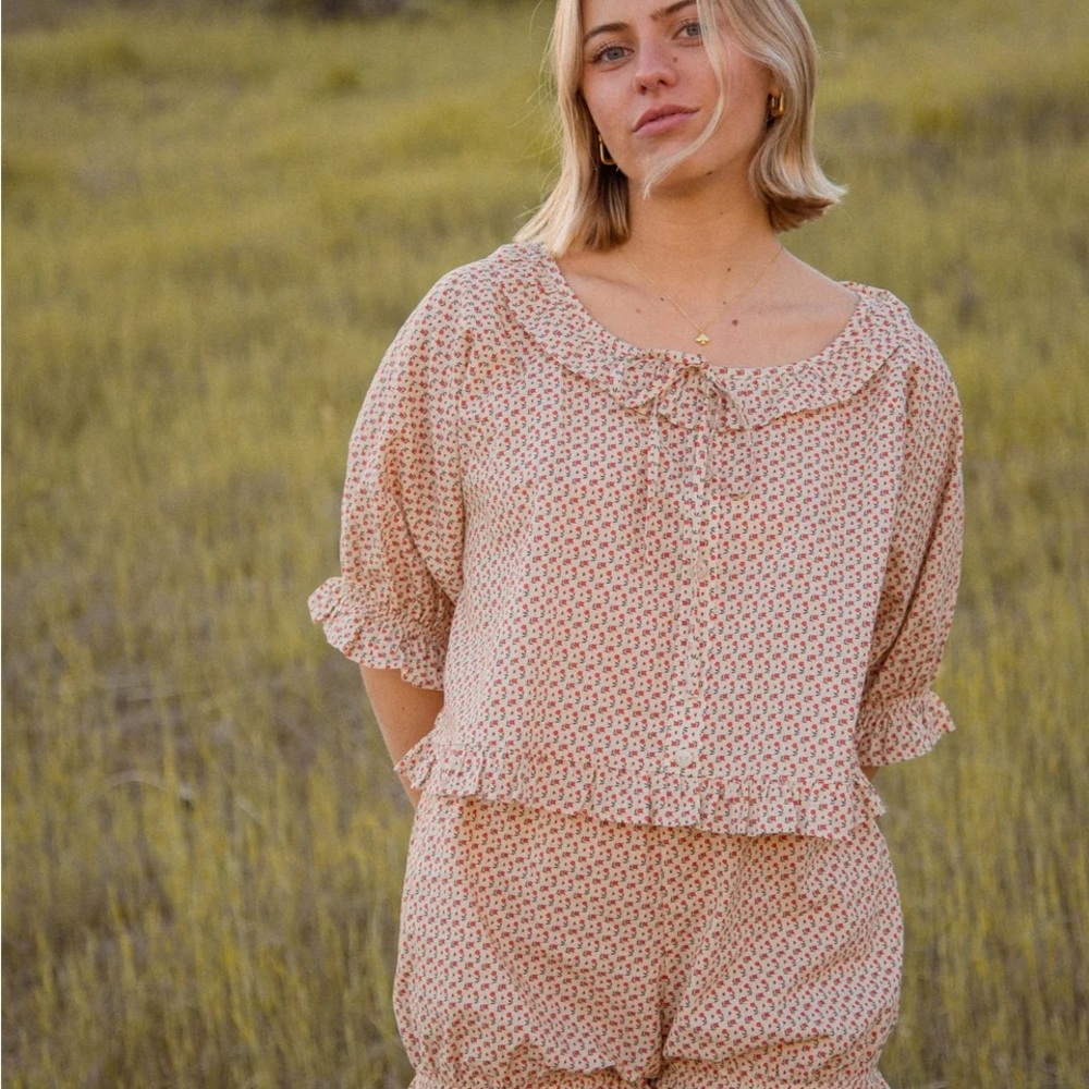 Sonderhaus Sønderhaus Romeo Top Floral Ruffle Blouse